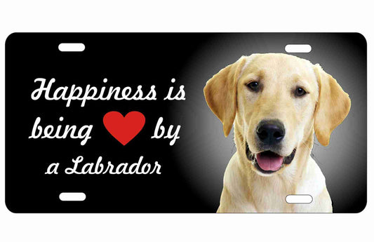 Yellow Labrador Retriever Novelty Front license plate Decorative Vanity aluminum car tag