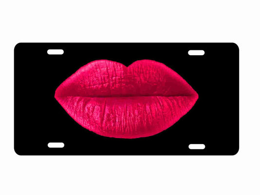 lips kiss novelty front license plate Decorative aluminum vanity car tag