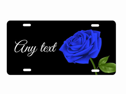 Blue rose personalized custom novelty front license plate decorative vanity car tag