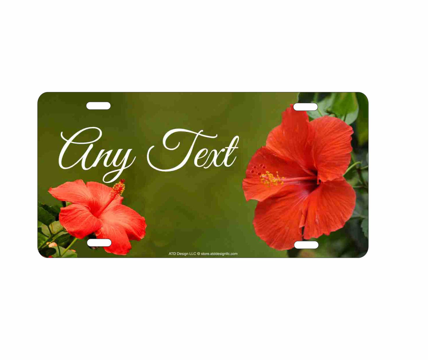 Tropical Hibiscus flower Personalized Novelty Front License Plate custom Decorative aluminum vanity car tag