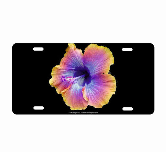 Tropical Hibiscus flower Personalized Novelty Front License Plate custom Decorative aluminum car tag