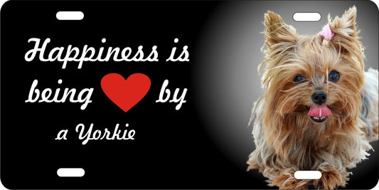 Yorkshire terrier novelty front license plate decorative vanity Yorkie car tag