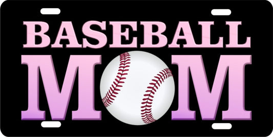 Baseball Mom novelty front license plate decorative vanity aluminum car tag