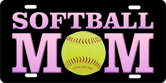 Softball Mom novelty Front license plate Decorative Aluminum car tag