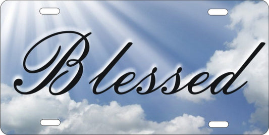 Blessed novelty front license plate Decorative Vanity aluminum car tag