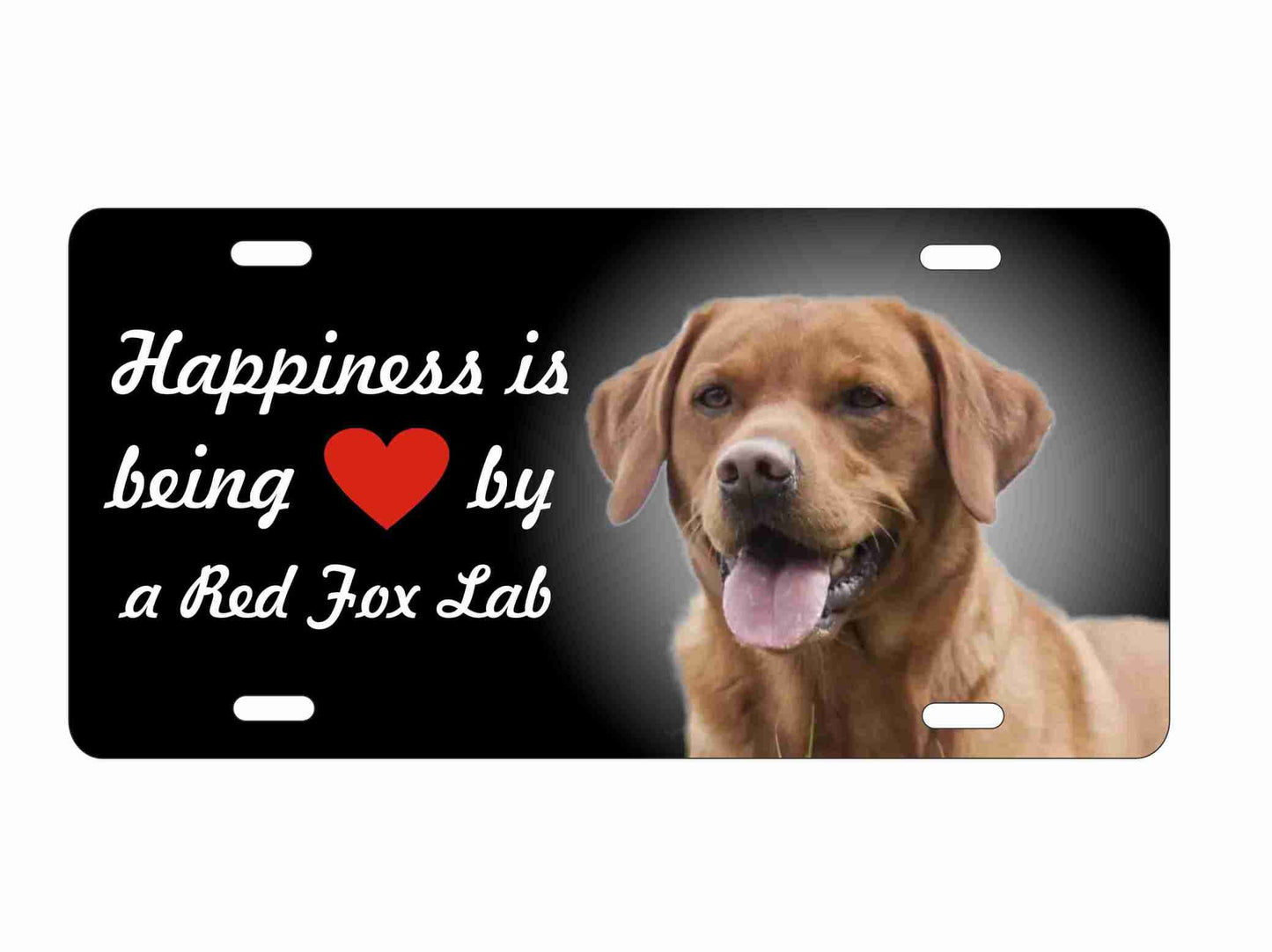 Red fox Labrador front license plate vanity aluminum sign novelty car tag