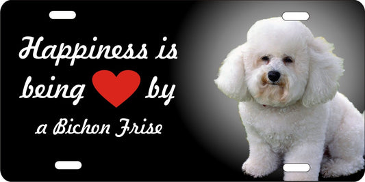 Bichon Frise Novelty Front license plate Decorative Vanity aluminum car tag