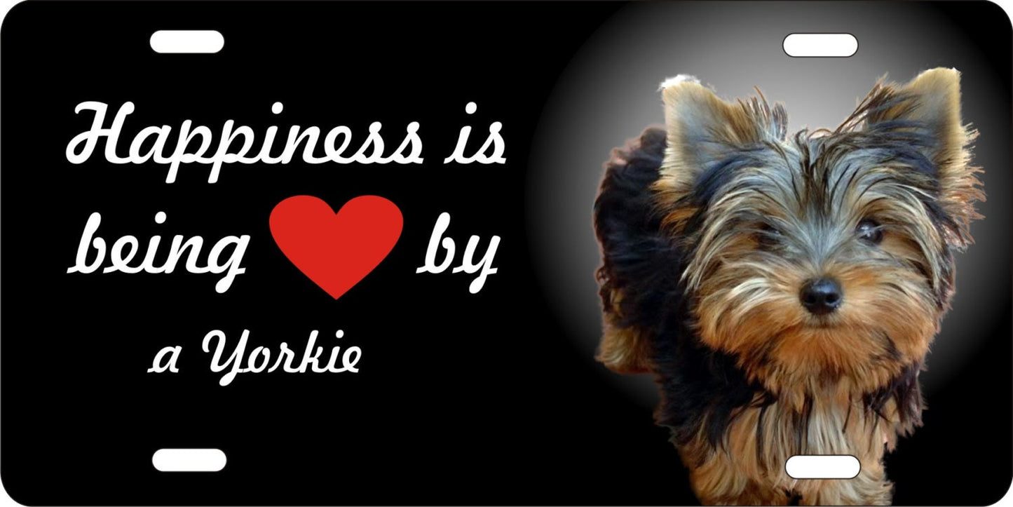 Yorkie license plate yorkshire terrier decorative vanity aluminum car tag