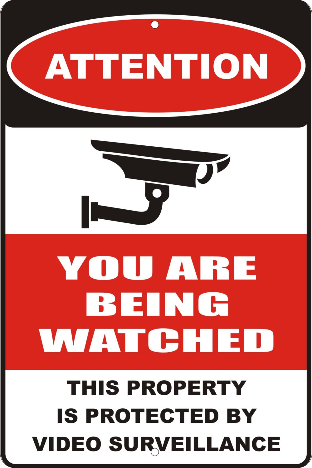 Video surveillance aluminum sign