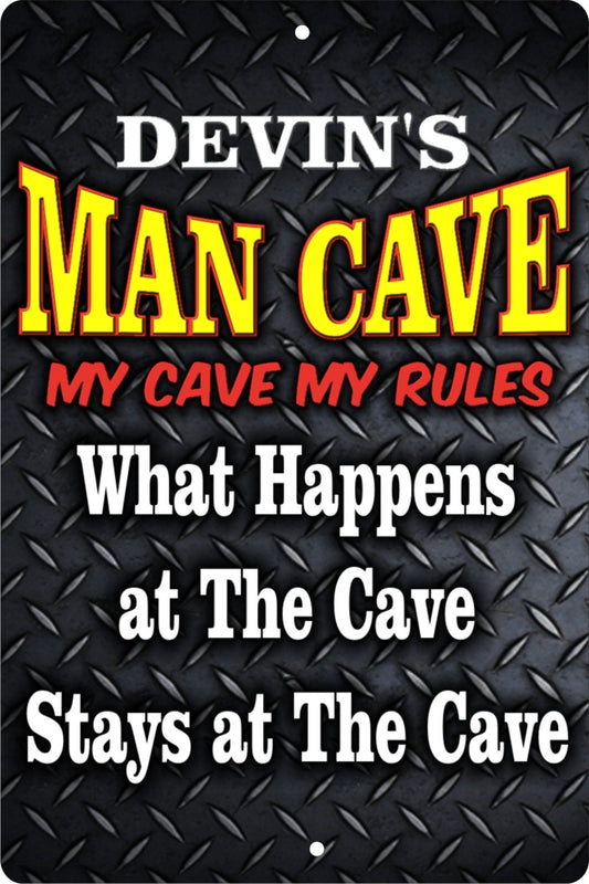 Man Cave personalized custom made faux diamond plated Decorative sign