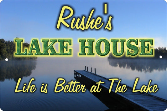 Lake House personalized custom made Decorative aluminum sign Life is better at the lake