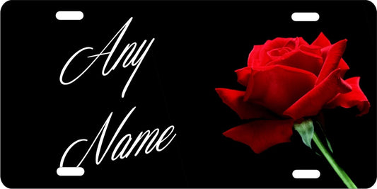 Red rose personalized novelty front license plate decorative aluminum custom made vanity car tag