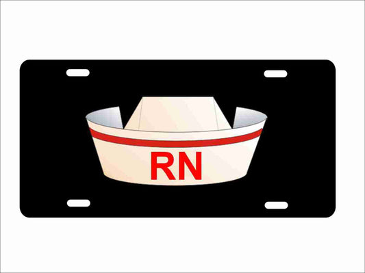 Registered nurse cap novelty front license plate decorative vanity aluminum car tag
