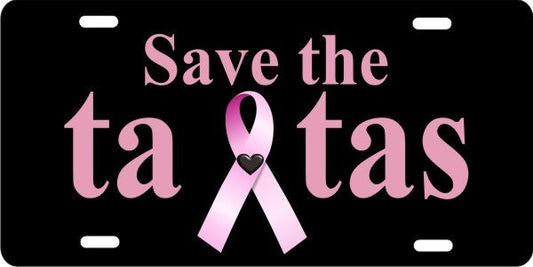 Save the Ta Tas breast cancer awareness license plate