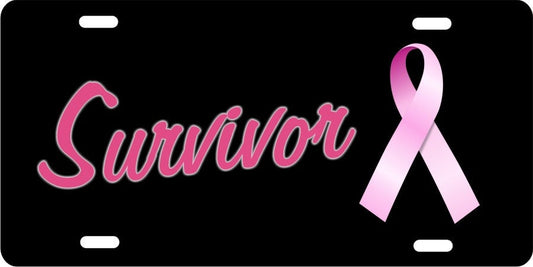 breast cancer Survivor license plate vanity aluminum car tag