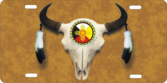 Native American Bison Buffalo Skull novelty front license plate decorative vanity custom car tag
