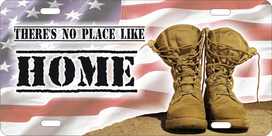 No Place Like Home Military style novelty front license plate vanity Decorative car tag